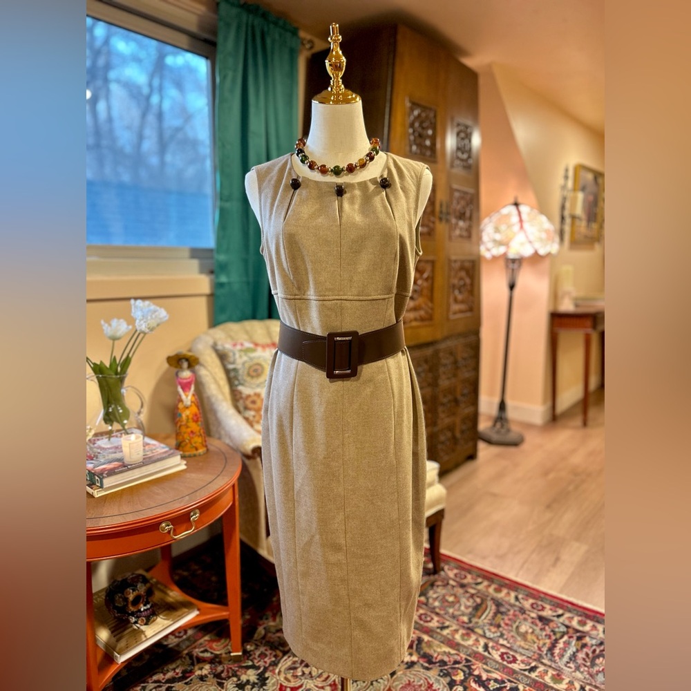 Escada Taupe Midi Dress